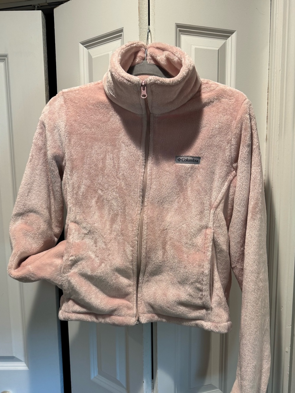 Columbia Plush Fleece Full Zip size Medium, light pink